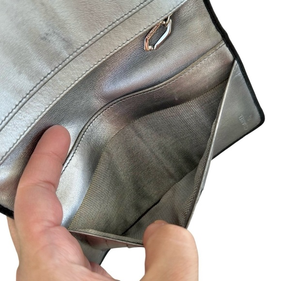 Authentic CHANEL Black Smooth Pin Stripe Quilted Leather Long Wallet with Box - Picture 8 of 16